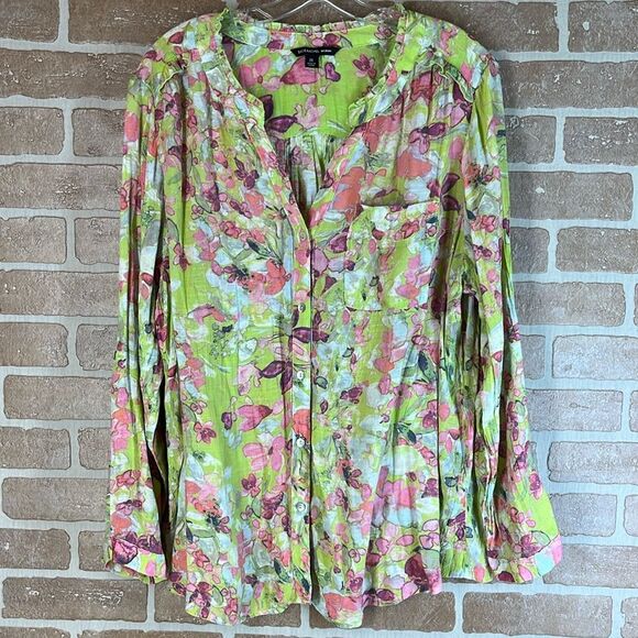 Zac & Rachel Woman Top Floral Flowy Size 2X - Picture 1 of 10